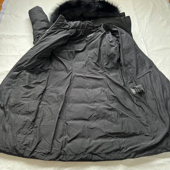 Mackage parka Ashlyn-n Genuine Fox Fur Trim Hooded Down Jacket In Black Large - Picture 3 of 15